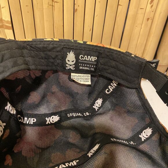 Camp Original Co 5 Panel Hat Tropical Hawaiian Adjustable Strap Clip Cap - Picture 8 of 9